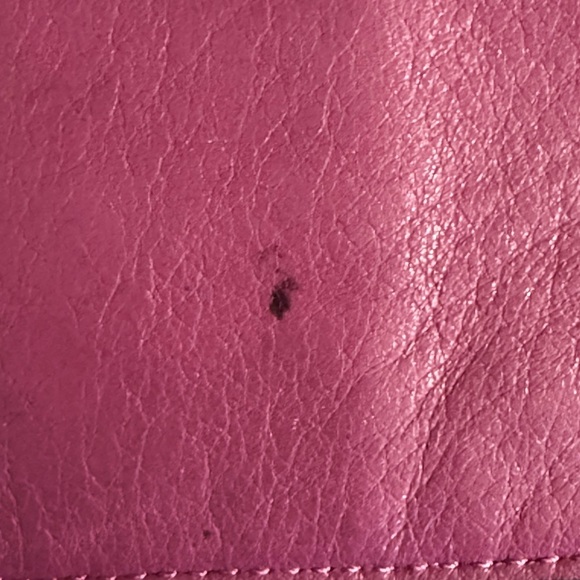 Coach Madison Slim Fuscia Pink Zip Top Leather Chain Wristlet Silver Hardware - Picture 5 of 6